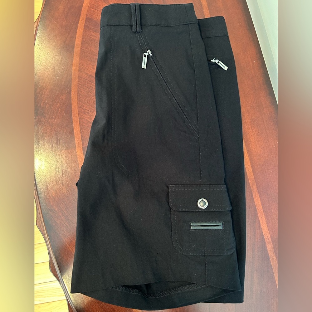 Jamie Sadock Black Cargo Shorts with Zippered Pockets